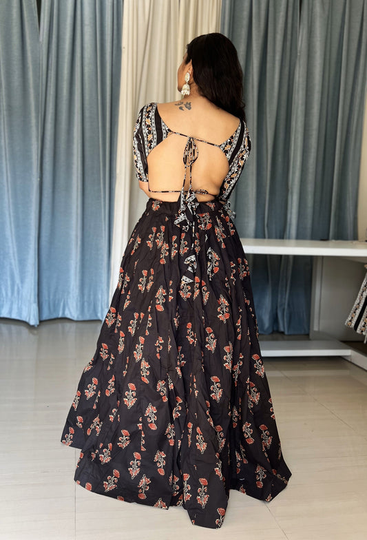 Midnight Black Lehenga Set