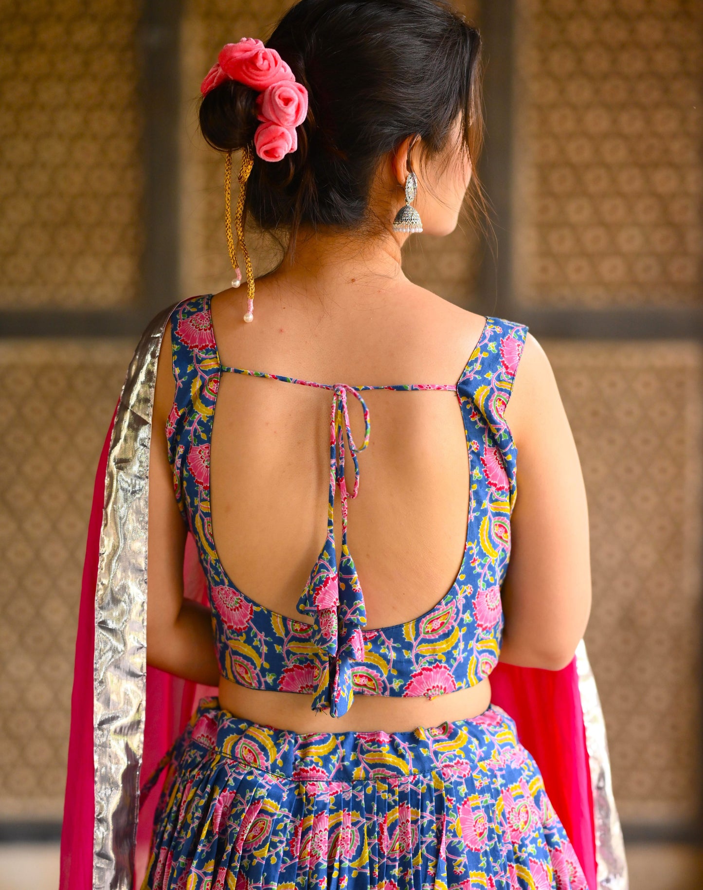 Floral Rani Blue Floral Lehenga Set