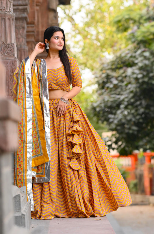 Golden Sand Yellow Lehenga Set