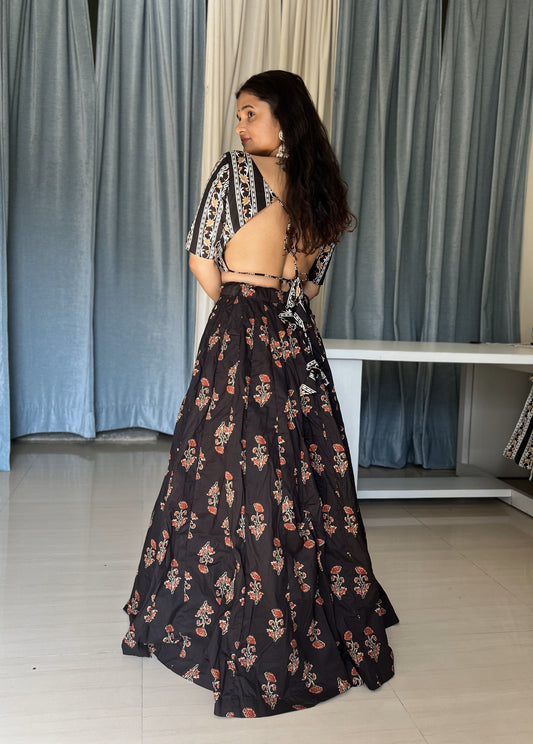 Midnight Black Lehenga Set