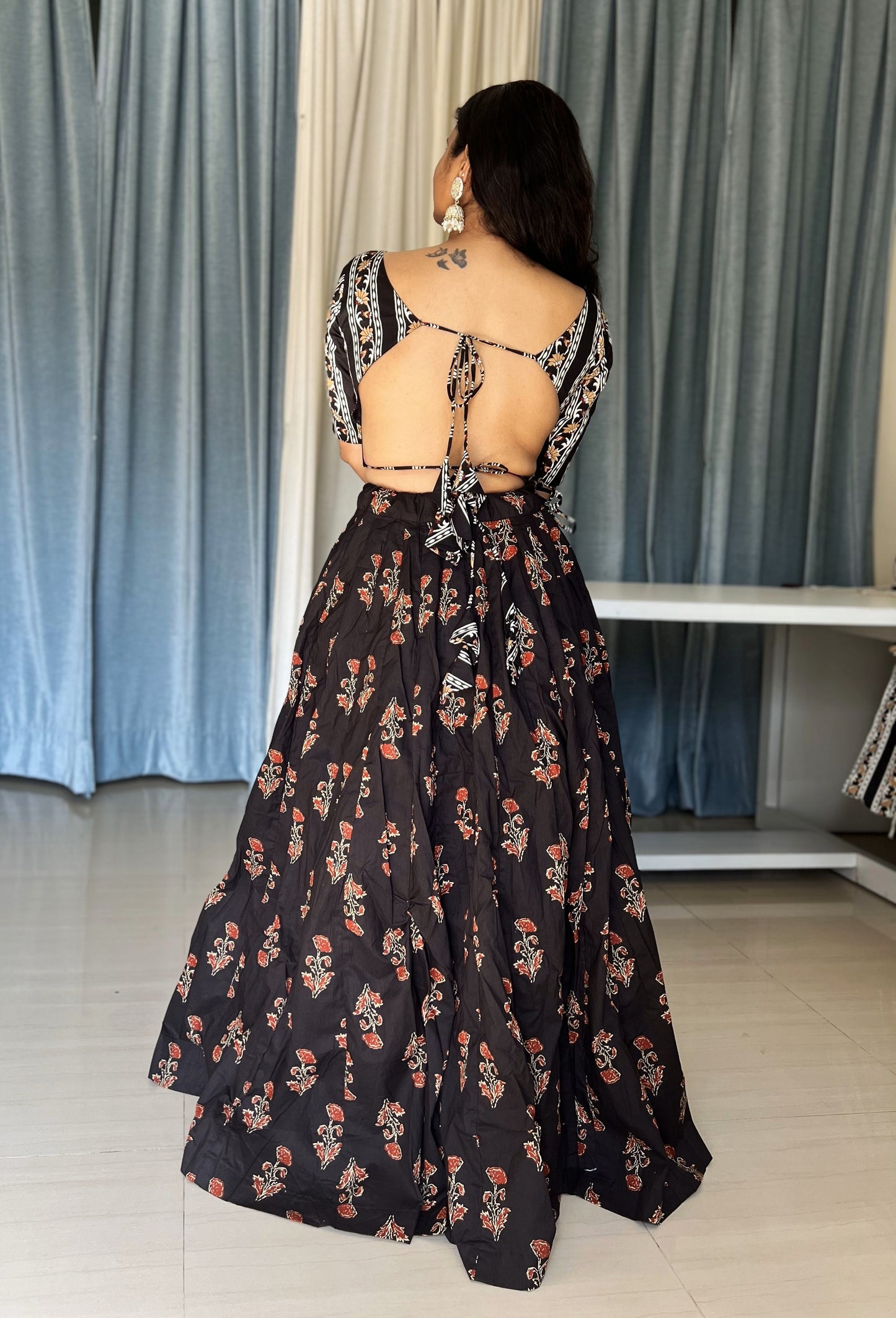 Midnight Black Lehenga Set