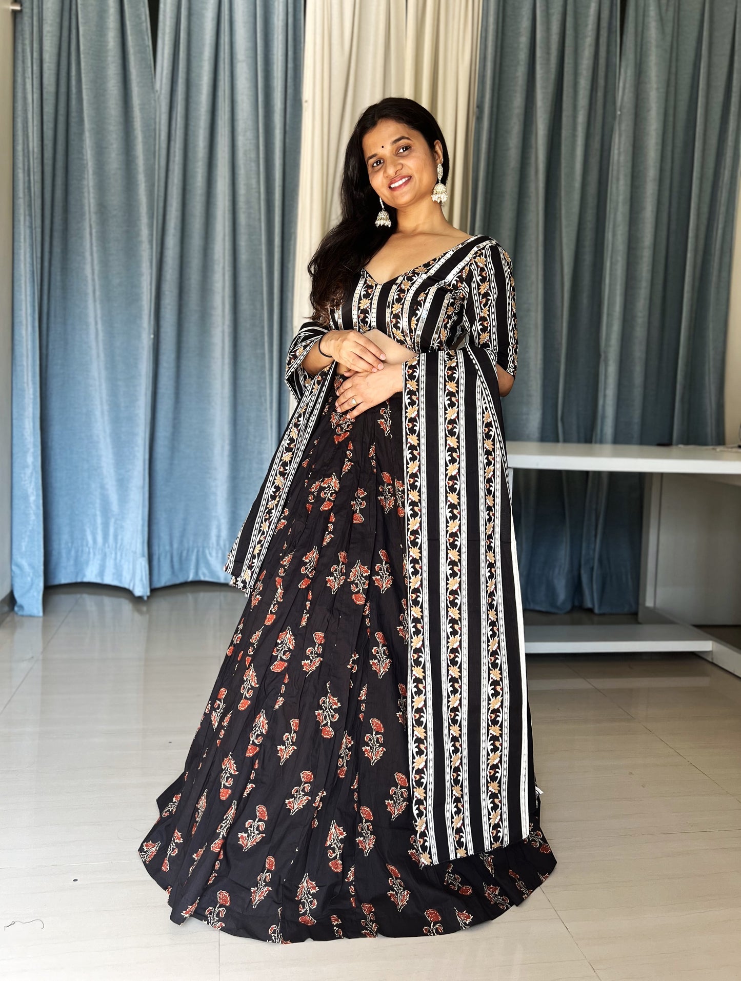 Midnight Black Lehenga Set